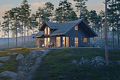 Isola takshingel skrå grå struktur miljøbilde hytte