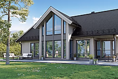 Isola premium takshingel skrå krystallsort hus miljøbilde